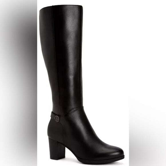 Giani Bernini Adonnys Memory Foam Knee High Wide Calf Dress Boots- Black- Sz 9.5 - Picture 1 of 9